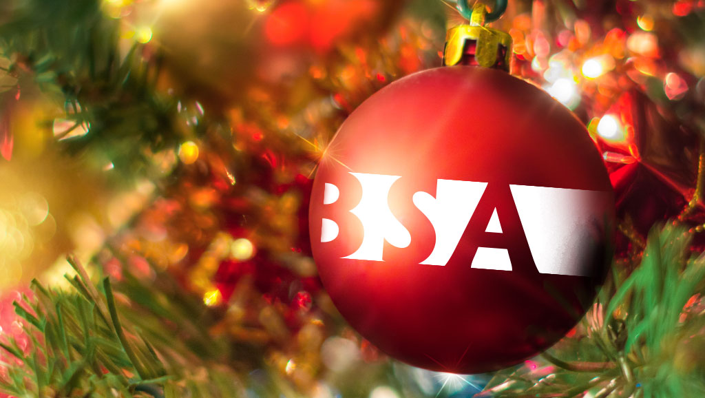 Weihnachtskugel mit BSA Logo